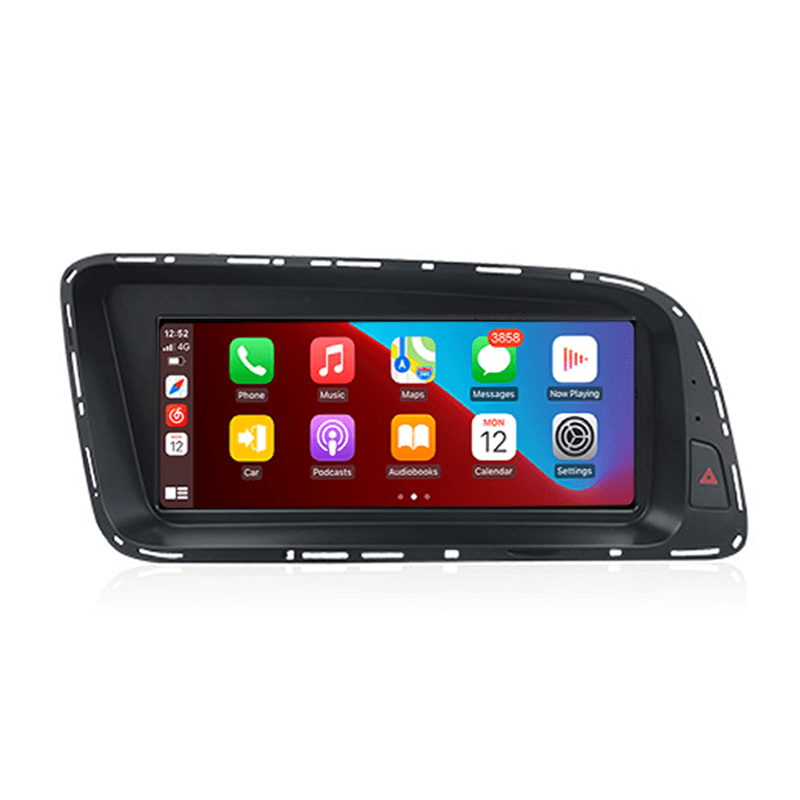 8.8" Apple CarPlay and Android Auto head unit upgrade for Audi Q5 2009-2017 displaying main interface.